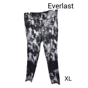 Women's Sports Hi Rise Leggings XL Black White Mesh Insets Workout Pants XL NWOT